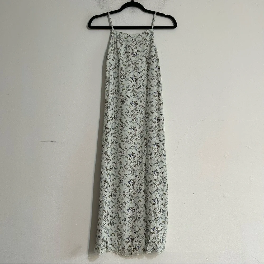 Vintage Gap Kids Butterfly Slip Midi Dress Square Neck Large Boho Cottage Fairy
